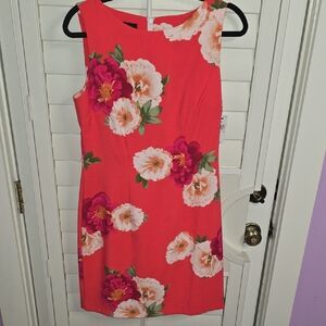 Alyx Red and Pink Floral Midi Dress